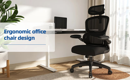 Daccormax Ergonomic Office Chair with Lumbar Support, Adjustable Headrest & Armrests, Computer Desk Chair with 150kg Capacity