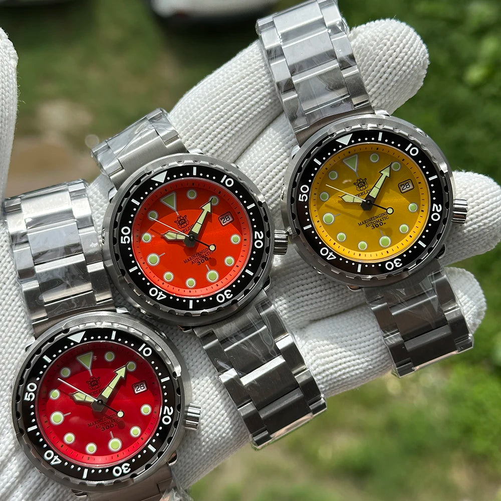 STEELDIVE Popular SD1975 47.5MM Case Red Dial 300M Waterproof AR Sapphire Glass Tuna Dive Mens  NH35 Automatic Watches for You