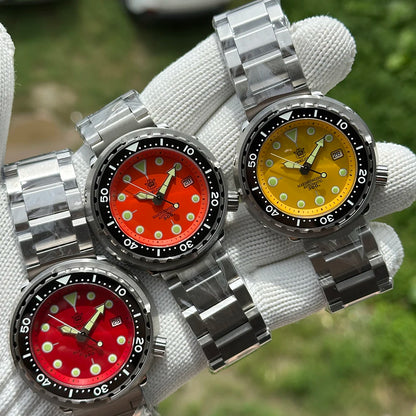 STEELDIVE Popular SD1975 47.5MM Case Red Dial 300M Waterproof AR Sapphire Glass Tuna Dive Mens  NH35 Automatic Watches for You