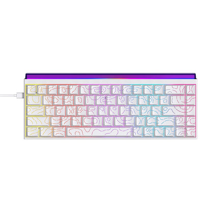 AJAZZ Mini 65% Gaming Mechanical Keyboard, 68 Keys with Red Switches, Compact Wired Office Keyboard, Stunning Lighting Effects, Self-Service Plug and Play, Supports Multiple Systems, Suitable for Gaming Mechanical Backlit Key