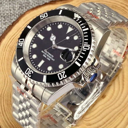 200m Waterproof Miyota8215 Automatic Men Watch Diver Watches 40mm Mechanical Movement Luminous Jubilee Strap Glide Lock Buckle