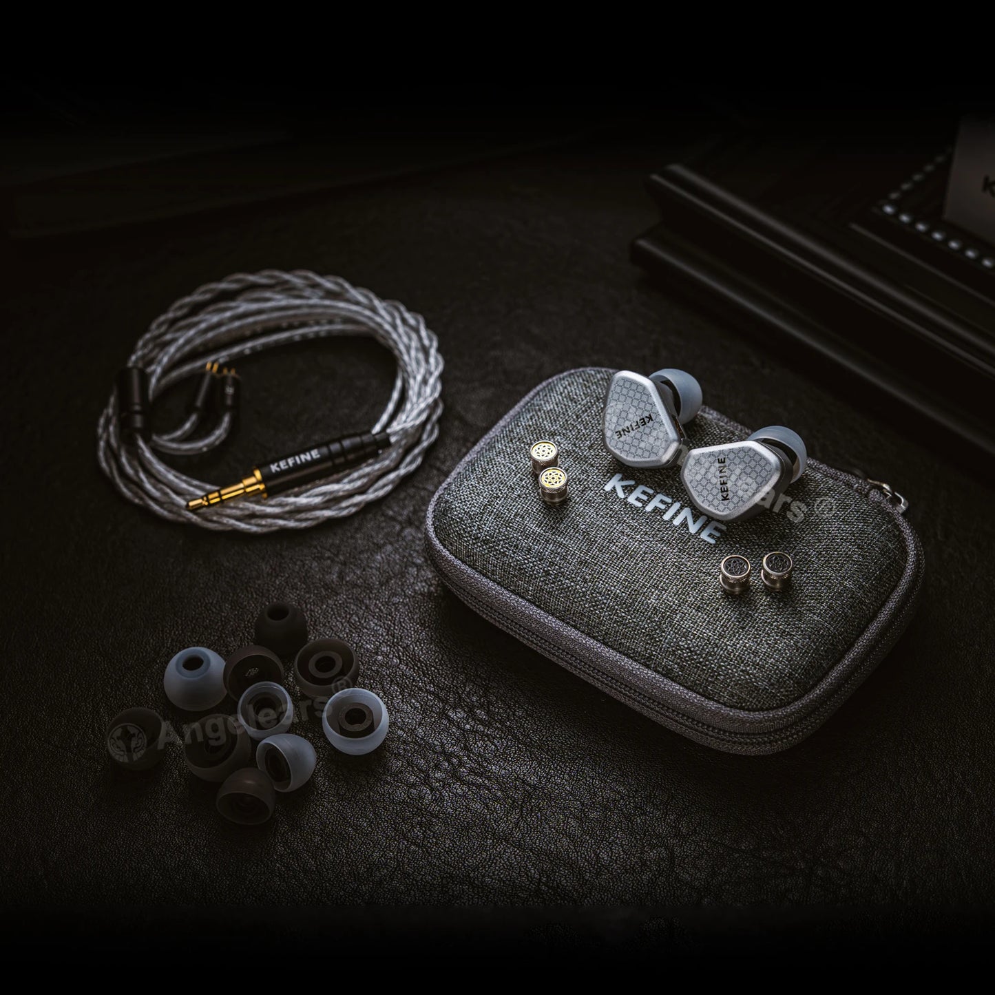 Angelears Kefine Klean SV 10mm DLC Diaphragm Dynamic Driver IEMs – Hi-Fi In-Ear Earphones with Interchangeable Nozzles &amp; Silver-Plated SPC Cable