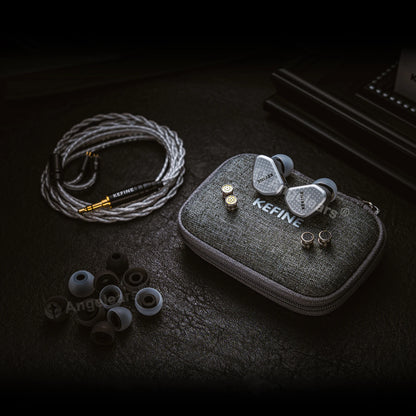 Angelears Kefine Klean SV 10mm DLC Diaphragm Dynamic Driver IEMs – Hi-Fi In-Ear Earphones with Interchangeable Nozzles &amp; Silver-Plated SPC Cable