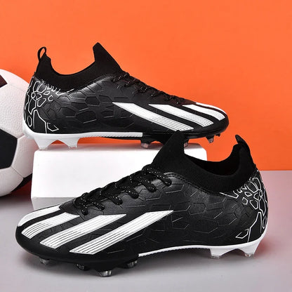 Scarpe da calcio professionali da uomo alla caviglia per erba, unisex, con tacchetti lunghi FG, scarpe da calcio Chuteira Society