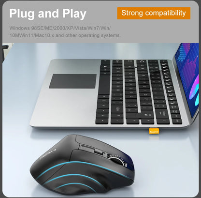 E-YOOSO X-31 Pro USB-gamingmus, stor, med Bluetooth-stöd, 2.4G trådlös, PAW3212, 4800 DPI, för gamers, dator, laptop och PC