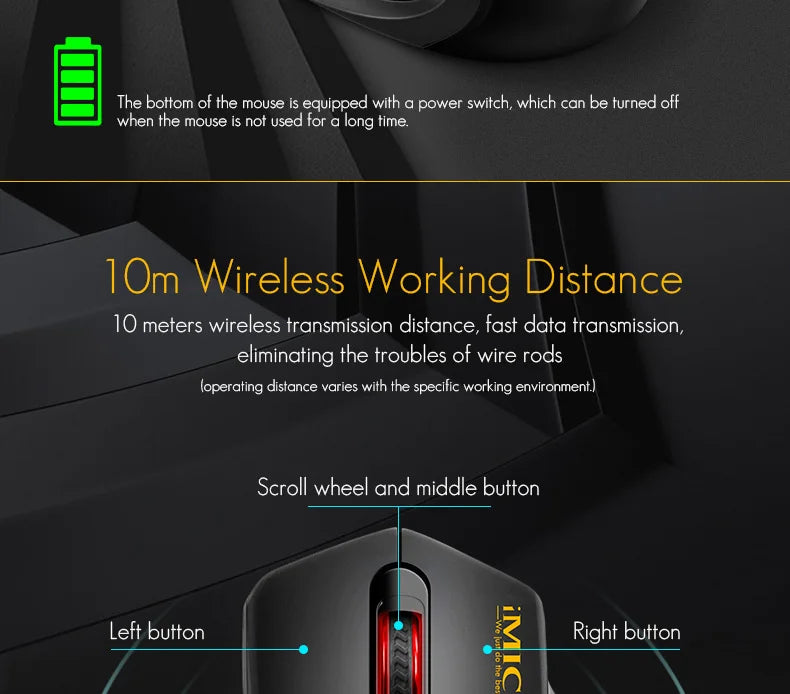Silent 2.4G USB Wireless Mouse for Laptop, Computer & Mac, Optical Wireless Mouse with Adjustable DPI, Soundless Portable Mouse for Office & Home