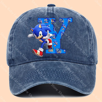 New Cartoon Cute Retro Baseball Caps Sonics Letter Man Boys Hat Hip Hop Breathable Mesh Hats Cute Anime Sunbonnet Birthday Gifts