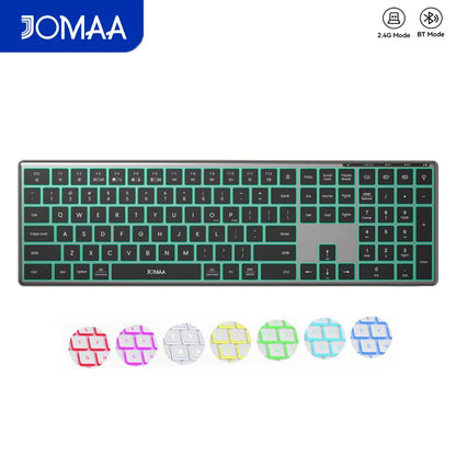 Jomaa Wireless Bluetooth Keyboard Multi-Device Full Size Wireless Backlight Keyboard with Number Pad,for Windows/PC/Laptop/Phone