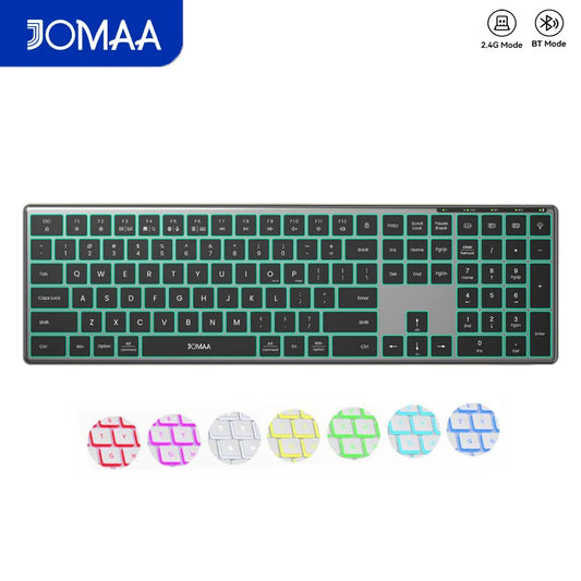 Jomaa Wireless Bluetooth Keyboard Multi-Device Full Size Wireless Backlight Keyboard with Number Pad,for Windows/PC/Laptop/Phone