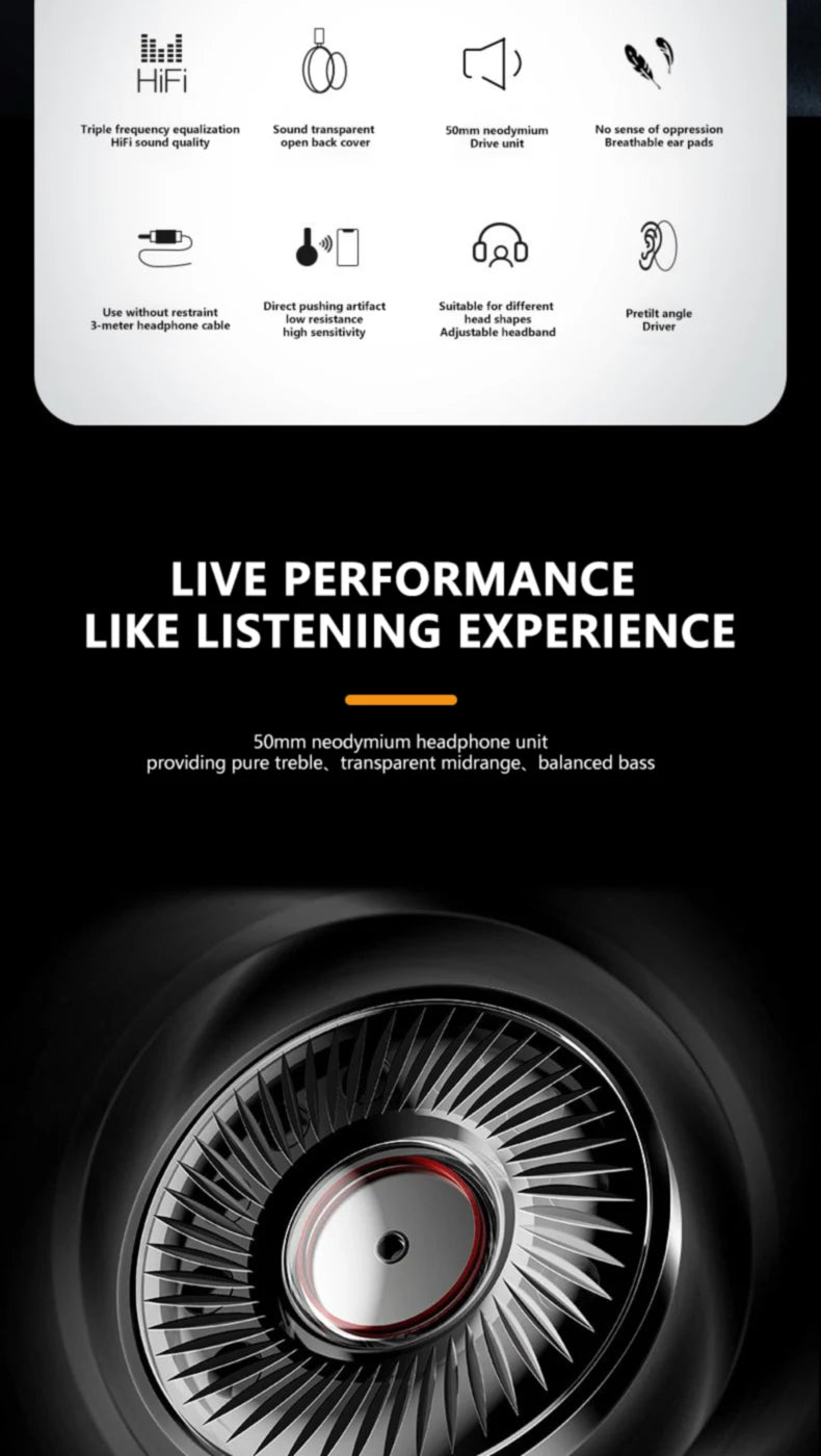 Philips SHP9500 HiFi Wired Headphones Stereo Monitor Gaming Headset with 50mm Dynamic Driver, Professional Audio Earphones for Music & E-Sports
