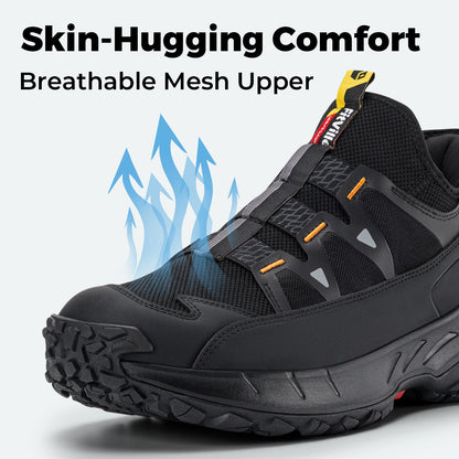 Fittington Wide Sneakers for Men Slip-On Hiking Shoes Soft Comfortable Men Running Shoe Slip-Resistant Walking Shoes with Arch Support
