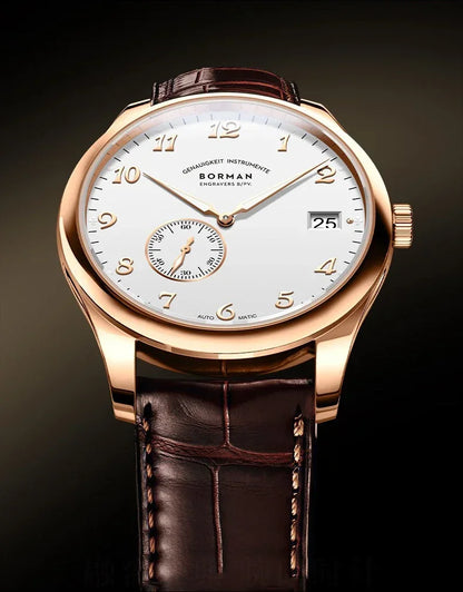 BORMAN Men Luxury Watch 41MM Automatic Watches Mechanical Wristwatch Ulththin Waterproof Sapphire Small Rotor Butterfly Clasp