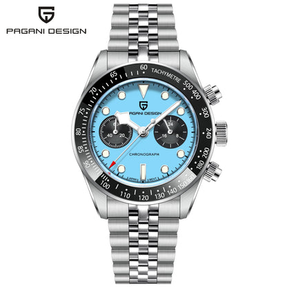PAGANI DESIGN Trend Luxury Men Quartz Watch Elegant Business Stainless Steel Sapphire Tachometer Luminous 100m Dive Chronograph