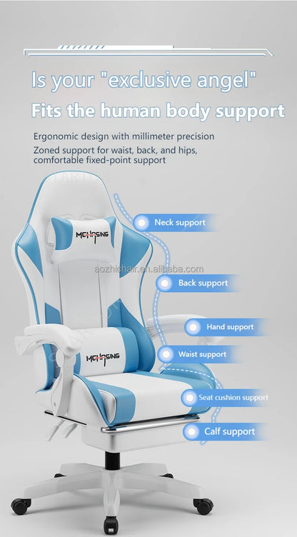 Ergonomická moderná otočná stolička s kolieskami do kancelárie aj domácnosti – e-športová herná stolička v otočnom štýle k počítaču