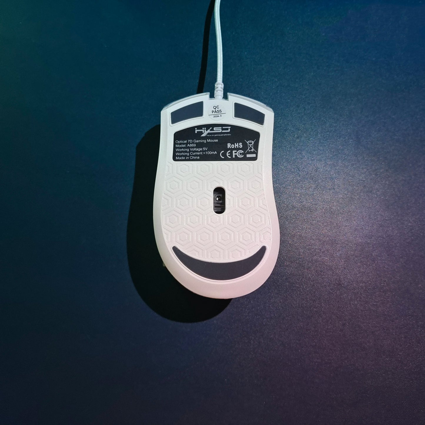 Populärt val HXSJ A869 optisk ergonomisk RGB-gamingmus i ABS med trådbunden anslutning och 4-nivåers upplösningsjustering för laptop och PC