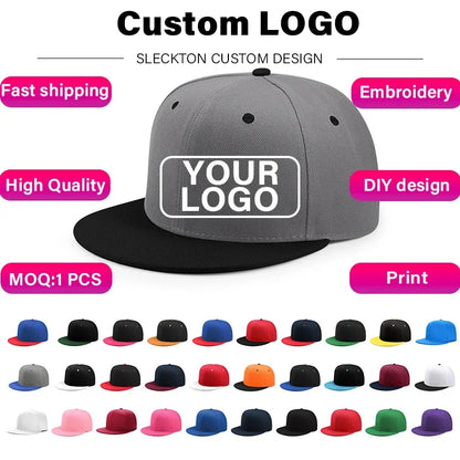 SLECKTON Kasketter med brugerdefineret logo – Hiphop-snapback-kasketter i høj kvalitet – Bogstavbroderi – Branddesign – Trucker-kasket – Engros-kasketter – Voksenstørrelser