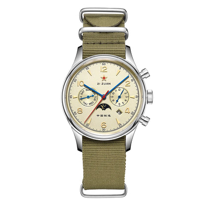 SEAKOSS Automatic Mechanical Wristwatch 1963 with Seagull ST1654 Movement 24H-Hour Display Air Force Pilot Calendar Mens Watches