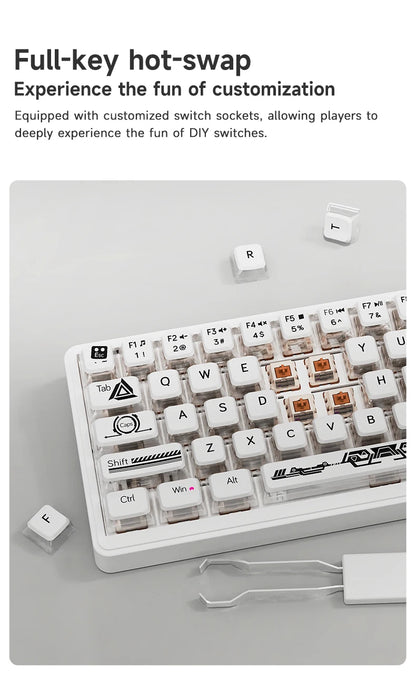 AJAZZ AK690 Clavier mécanique à 65 %, toutes les touches remplaçables à chaud, filaire USB Plug-and-Play, rétroéclairage mixte, 68 touches, clavier gaming pour ordinateur portable et PC