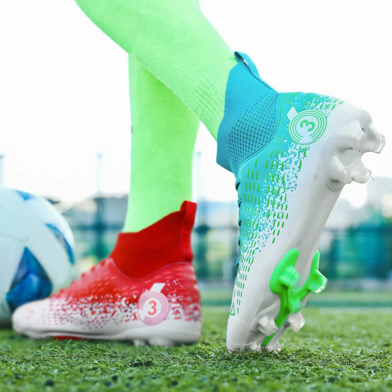 Size 31-45 Men's Soccer Shoes Women Football Boots Kids Soccer Cleats Traning Sneakers Teenagers Breathable Sport Footwear