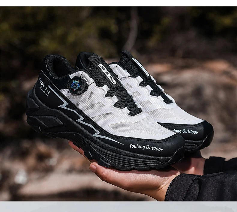 Men's Sneakers Casual Outdoor Anti-Slip Shock-Absorbing Versatile Off-Road Hiking Shoes, Comfortable Soft Sole Running Shoes for Men