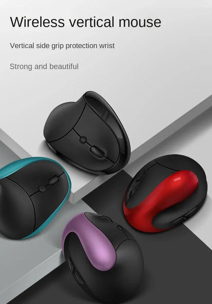 BTS-908 Ergonomic Wireless Vertical Mouse 2.4G USB Rechargeable Mouse with 1600 DPI Adjustable Sensitivity, 6 Buttons Computer Mouse