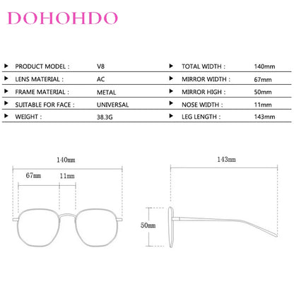 Trendy Rivets Metal Frame Oversized Pilot Women Sunglasses Brand Design Men Sunglass UV400 Outdoor Driving Travel Luxury Goggles