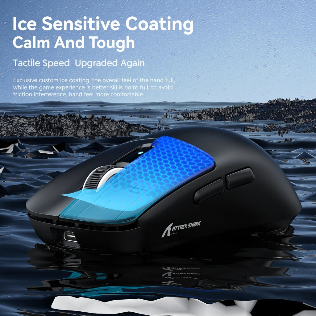 Attack Shark R6 Gaming Mouse Ultra-Light Wireless 8K, Tri-Mode PAW3950 24000 DPI Gaming Mouse with Bluetooth & Wired Connectivity