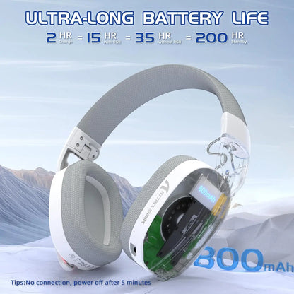MAMBASNAKE x ATTACK SHARK L90 RGB Wireless Gaming Headset – Tri-Mode Bluetooth 2.4G Wireless & Wired Foldable Gaming Headphones with Detachable Mic