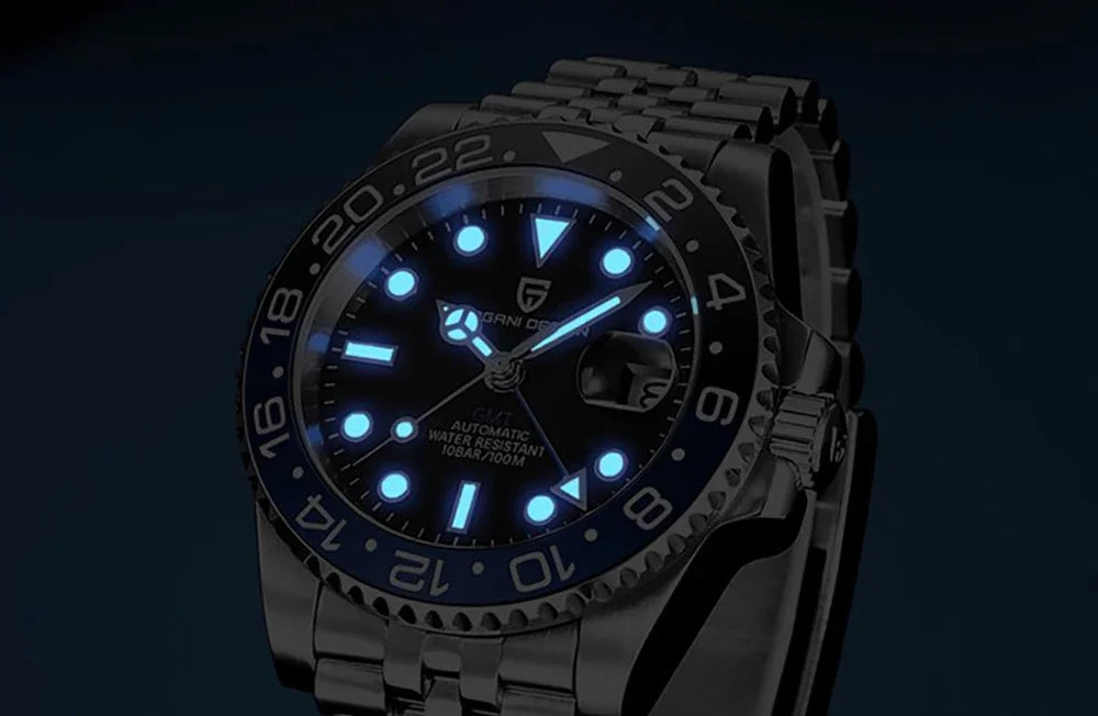 PAGANI DESIGN 40MM GMT Watches for Men Luxury Sapphire AR Mechanical Watch Ceramic Bezel Automatic 100M Waterproof Gift watch