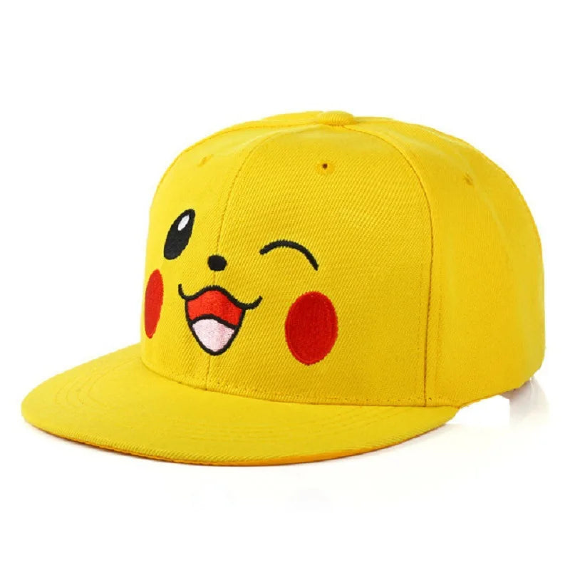 Cartoon Pikachu Cosplay Baseball Hat with Ears Cute Pokemon Baseball Cap for Adults Kids Costume Party Gift