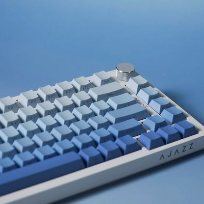 Side Print Keycaps 134 Key Cherry Profile White Blue Gradient PBT Keyboard Key Caps Gamer Mechanical keyboard AULA f75 Wooting