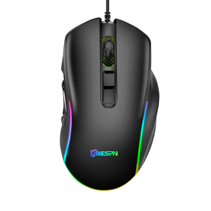 Wired Gaming Office Mouse 7200 DPI RGB Backlit Mouse with 10 Programmable Buttons, 6 Adjustable DPI Levels, Ergonomic Wired Gaming Mouse for PC & Laptop