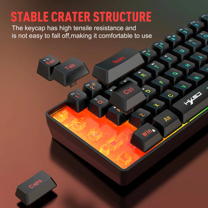 60% Wireless Gaming Keyboard, 61 Keys Triple Mode BT5.0/2.4G/USB-C Wireless Keyboard- RGB Backlit
