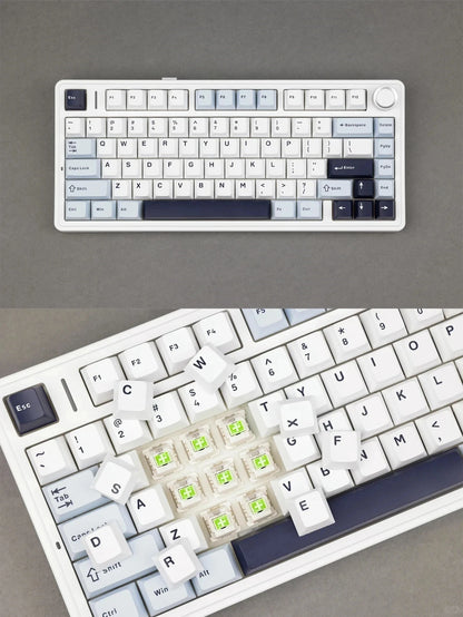 AULA F75 Game Mechanical Keyboard RGB Light 2.4G /BT5.0/Wired Tri-Mode Gasket Structure 75% Customized Gradient Grey Keyboard