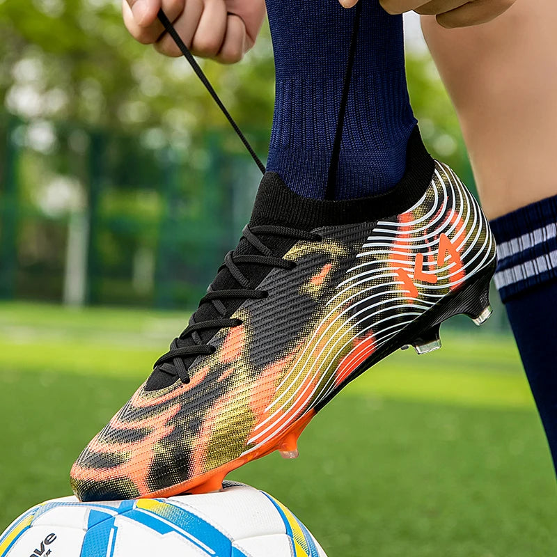 New Men's Soccer Shoes Match Outdoor Sneakers Grass Cleats Hot-selling Football Boots Non-Slip Boys High-quality High-top Light