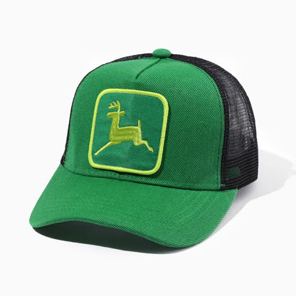 Cappellino da donna Elk Embroidery con visiera a becco d’anatra, cappellino da baseball a tesa larga con protezione solare, cappellino in rete regolabile, cappellino pronto per l’esportazione