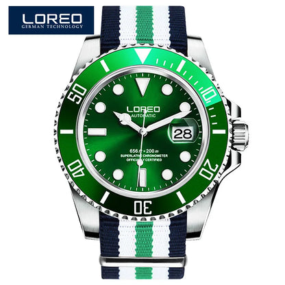 LOREO Original Men Business Watch 20ATM Waterproof Wristwatch Top Brand Casual Sport Seagull Automatic Mechanical Watch Men