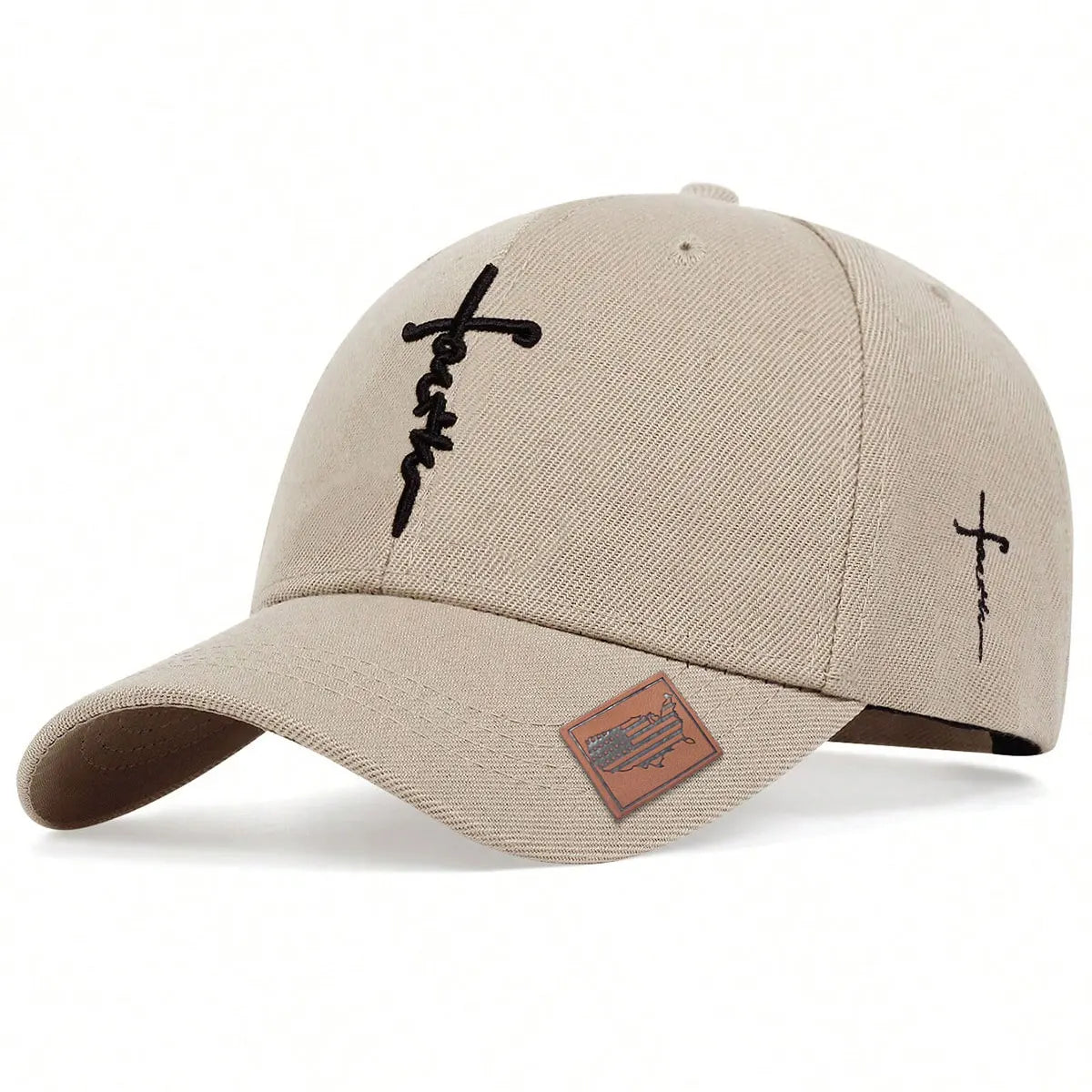 Unisex Letter Cross Embroidery Baseball Caps Outdoor Adjustable Spring and Autumn Casual Sunscreen Hat