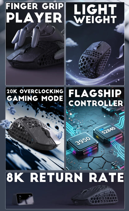 Darmoshark M5 Air Wireless Gaming Mouse Forged Carbon Fiber 30K DPI PAW3395 Sensor Lightweight Ergonomic Mouse for PC Gaming