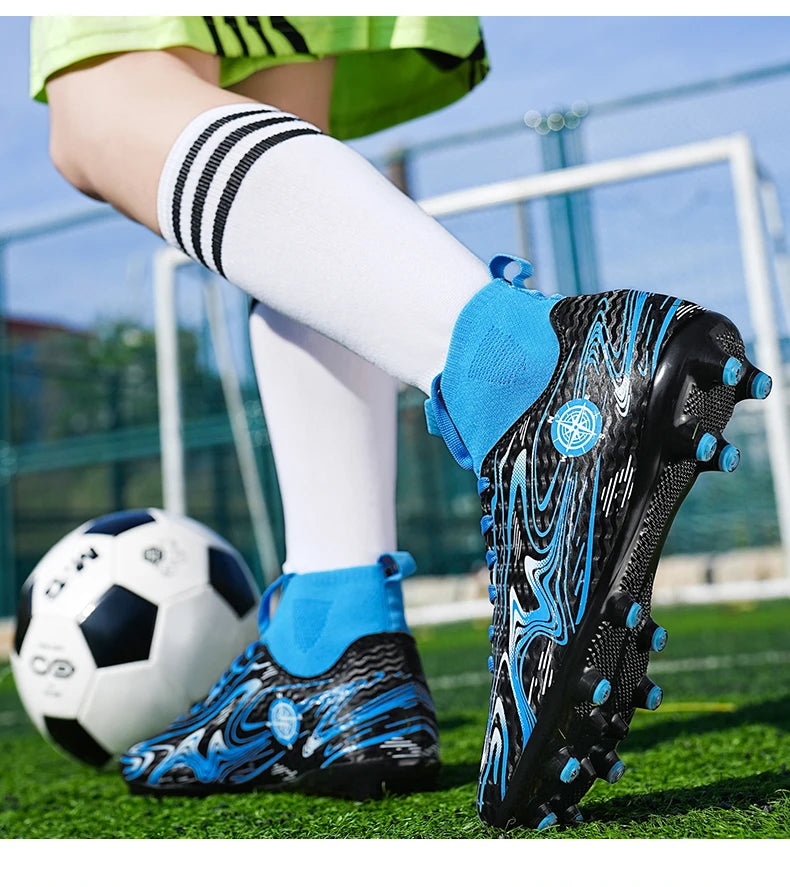 Crampons de Football pour hommes, chaussures d'entraînement sur gazon en salle, antidérapantes, TF/AG, bottes de terrain de Football confortables pour enfants