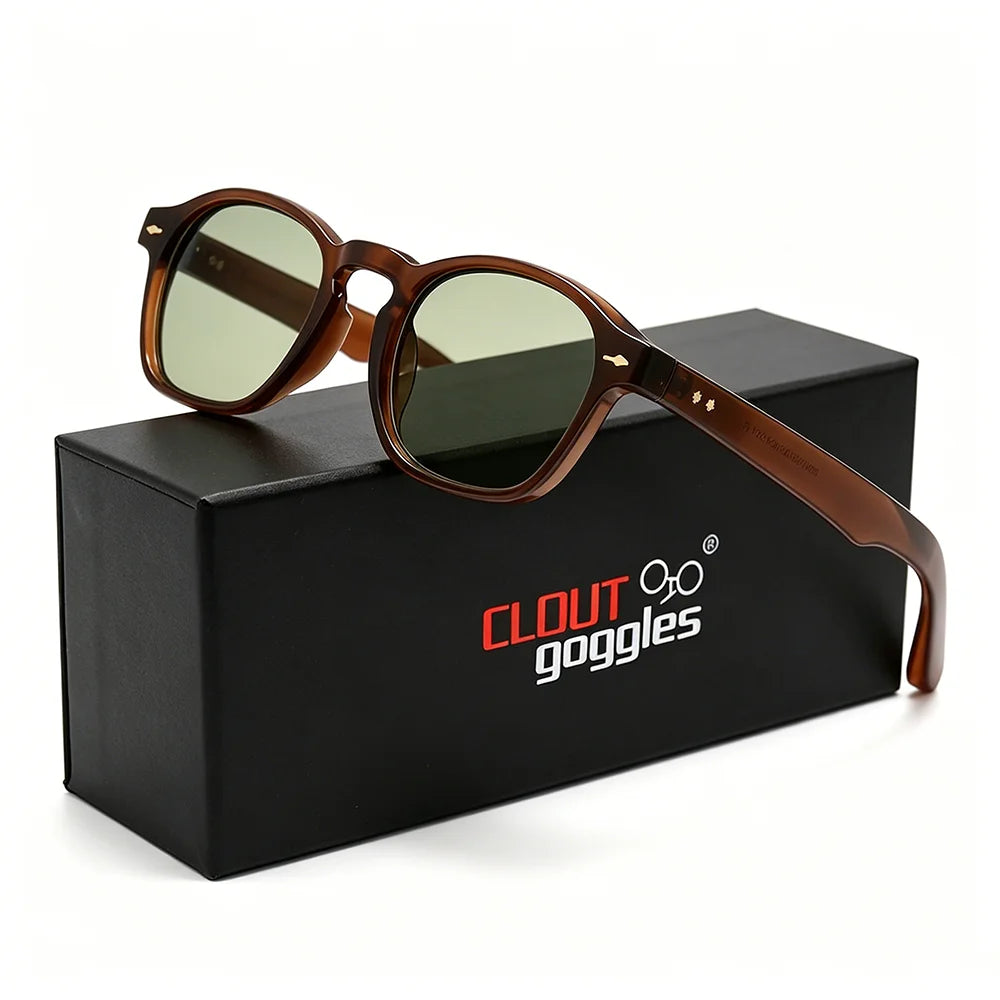 CLOUT GOGGLES Fashion Personality Rivet Sunglasses Women Men Square Frame Outdoor Travel Ultraviolet Protection Sun Glasses