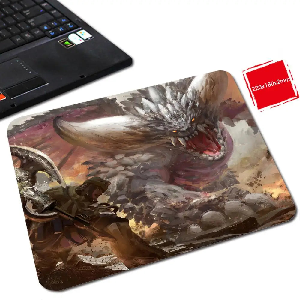 M_monster H_hunter W_world Mouse Pad Gabinete Gamer Pc Small Cute Desk Mat Mouse Pad Wrist Protector Computer Desk Accessories