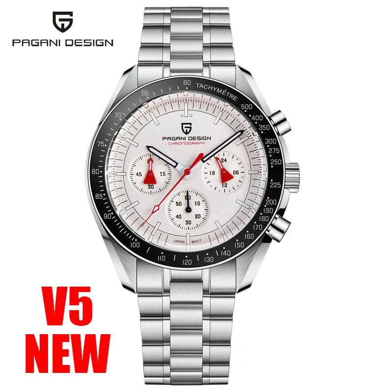 PAGANI DESIGN Moon Men's Watches Gold Luxury Quartz Watch Men Speed Sports Chronograph AR Sapphire Waterproof Luminous Man Gift
