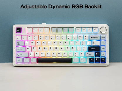 The New Hot-Selling EPOMAKER x AULA F75 75% ANSI Hot-Swappable Washer Bluetooth 5.0/2.4G Wireless/wired Mechanical Keyboard PBT