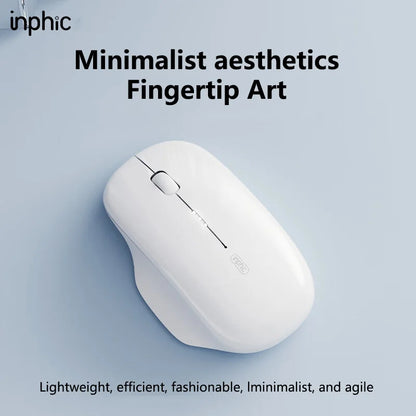 Inphic M1 2.4G Wireless Mouse Type-C Rechargeable Silent Ergonomic Mouse with Battery Level Display, Adjustable DPI Wireless Office Mouse for Laptop & PC