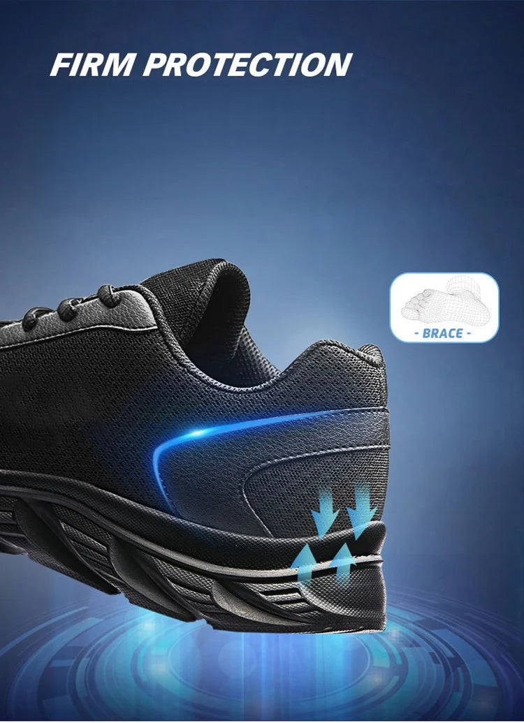 Men's casual sports shoes men's shoes black mesh breathable running shoes men's soft bottom light flat bottom work shoes