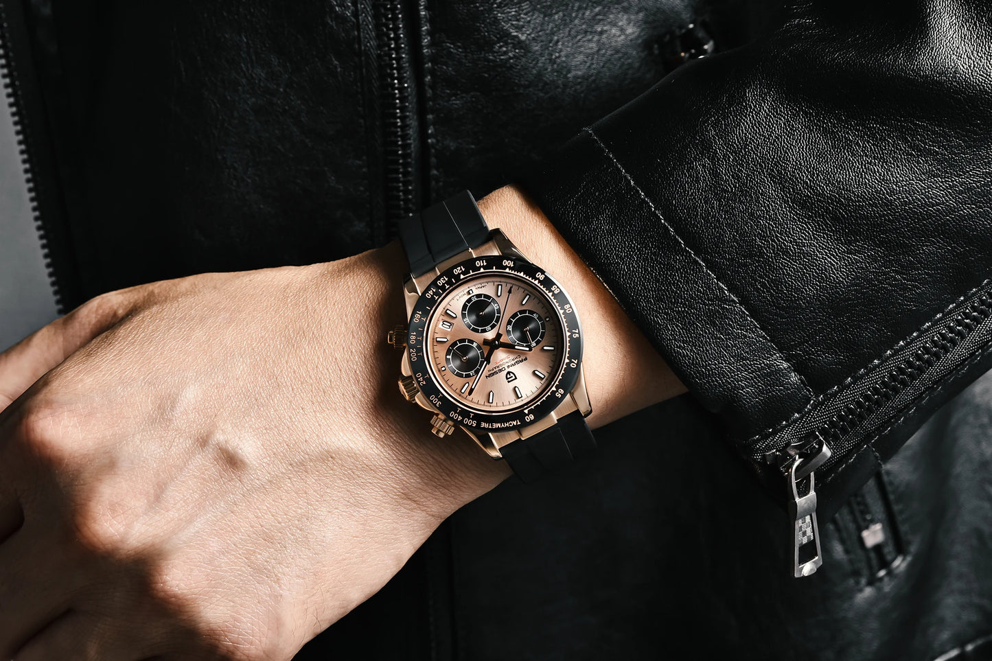 PAGANI DESIGN 1664 Luxury Automatic Mechanical Men's Watch VK63 movement AR Sapphire Crystal Rubber 100m Waterproof Men's Watch