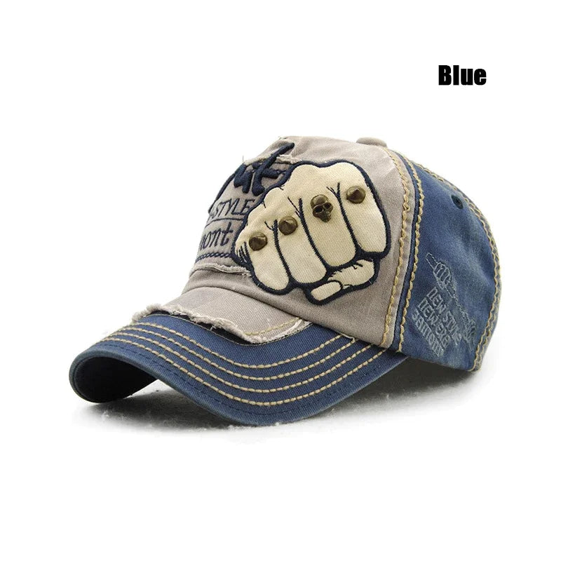 Gorra de béisbol de moda, deportiva, para actividades al aire libre, informal, gorra para el sol, gorras de hip hop, talla única, ajustable, unisex, con remache y parche de puño