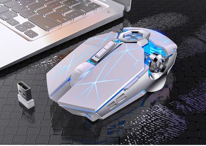 UTHAI A7 Rechargeable Wireless Bluetooth Mouse, Silent Ergonomic Wireless Mouse with RGB Light, 2.4GHz Gaming & Office Mouse