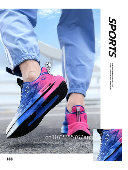 Men's Running Shoes Carbon Board Light Ultra Cushion Breathable Marathon Shock Absorption Support Sneaker Woman Comfy Sport Shoe